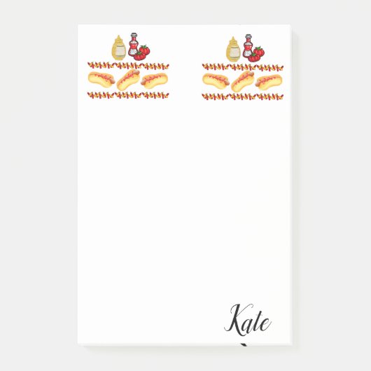 Post-it Notes Hotdogs Ketchup Senf Food Klebezettel (Vorderseite)