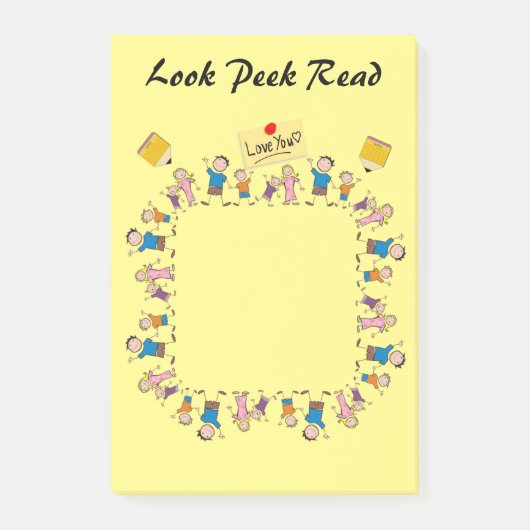 Post-it Notes Kids Notes Schau Rein Lies Klebezettel (Vorderseite)