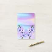 Post-it Notes Lila Blumen Floral Klebezettel (Auf Schreibtisch)