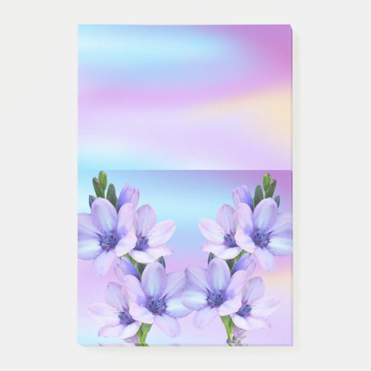 Post-it Notes Lila Blumen Floral Klebezettel (Vorderseite)