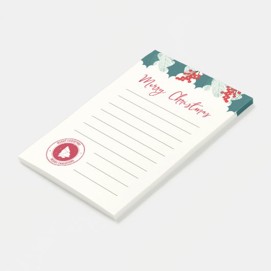 Post-It-Notes mit Weihnachts-Pflanze und Porto Post-it Klebezettel (angewinkelt)