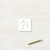 Post-It Notes - Natural Eared Line Art Post-it Klebezettel (Auf Schreibtisch)