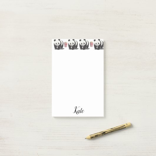 Post-it Notes Panda Popcorn Klebezettel (Auf Schreibtisch)