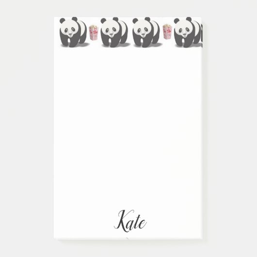 Post-it Notes Panda Popcorn Klebezettel (Vorderseite)