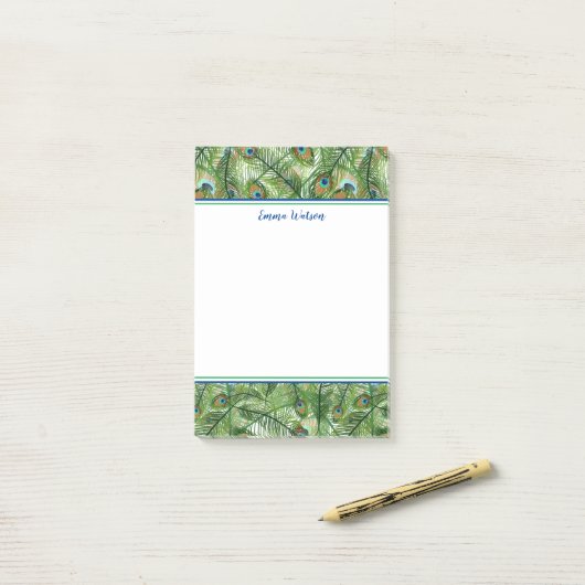 Post it Notes-Peacock Feathers Post-it Notes Klebezettel (Auf Schreibtisch)
