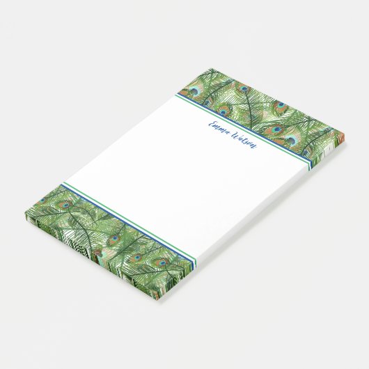 Post it Notes-Peacock Feathers Post-it Notes Klebezettel (angewinkelt)