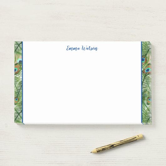 Post it Notes-Peacock Feathers Post-it Notes Klebezettel (Auf Schreibtisch)