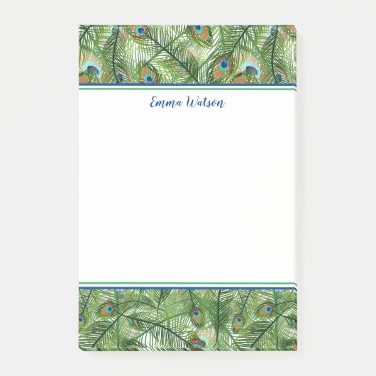 Post it Notes-Peacock Feathers Post-it Notes Post-it Klebezettel (Vorderseite)