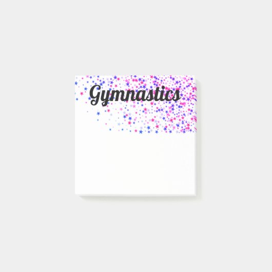 Post-It Notes - Pink and Blue Stars Gymnastik Klebezettel (Vorderseite)