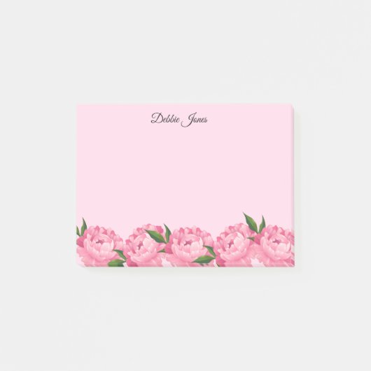 Post-it-Notes-rosa Peony Post-it Klebezettel (Vorderseite)
