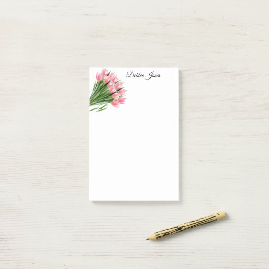 Post-it-Notes-rosa Tulips Post-it Klebezettel (Auf Schreibtisch)