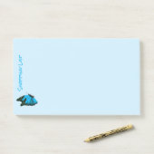 Post it Notes Shopping List Blue Butterfly Post-it Klebezettel (Auf Schreibtisch)