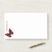 Post it Notes Shopping List Red Butterfly Post-it Klebezettel (Auf Schreibtisch)