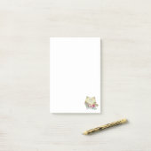 Post-it Notes Verrückte Katze Floral Klebezettel (Auf Schreibtisch)
