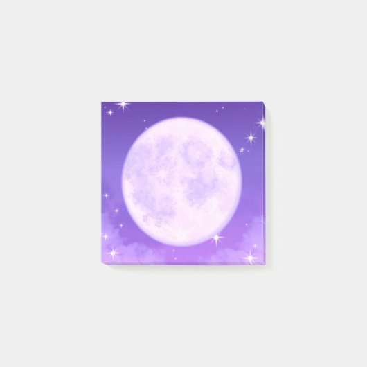 Post-It-Notes Vollmond Lila Stationery Post-it Klebezettel (Vorderseite)