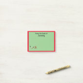 Post-it Notiz - Drache und roter Rand (Auf Schreibtisch)