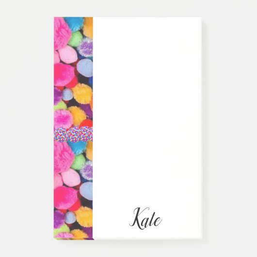 Post-it Notizen Bunte Pom Poms (Vorderseite)