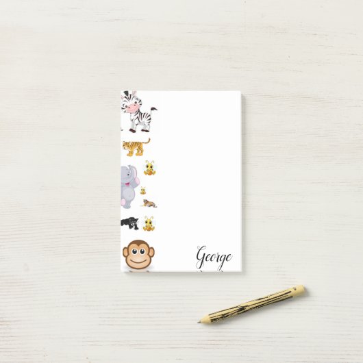 Post-it-Notizen Elephant Tiger Monkey Post-it Klebezettel (Auf Schreibtisch)