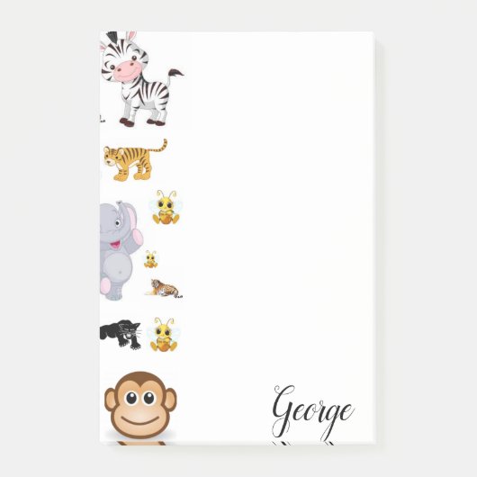 Post-it-Notizen Elephant Tiger Monkey Post-it Klebezettel (Vorderseite)