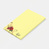 Post-it Notizen Gelb Rot Rose (angewinkelt)