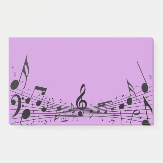 Post-It-Notizen zum Schwarzen Musikalischen Design Post-it Klebezettel (Vorderseite)