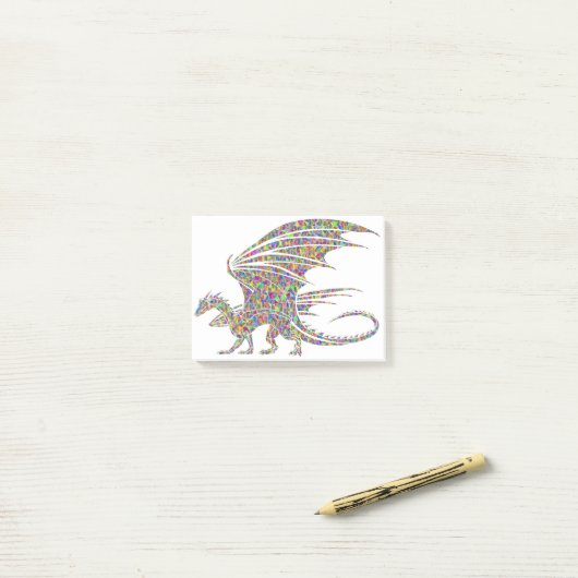 Post-it® Rainbow Dragon Tribal Tattoo Idee Geschen Post-it Klebezettel (Auf Schreibtisch)