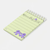 Post-it Zettel Lila Oktopus Klebezettel (angewinkelt)