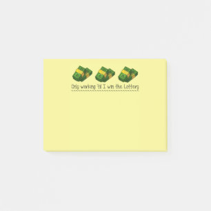 Post-Itanmerkungen: Nur arbeitend, bis ich die Post-it Klebezettel