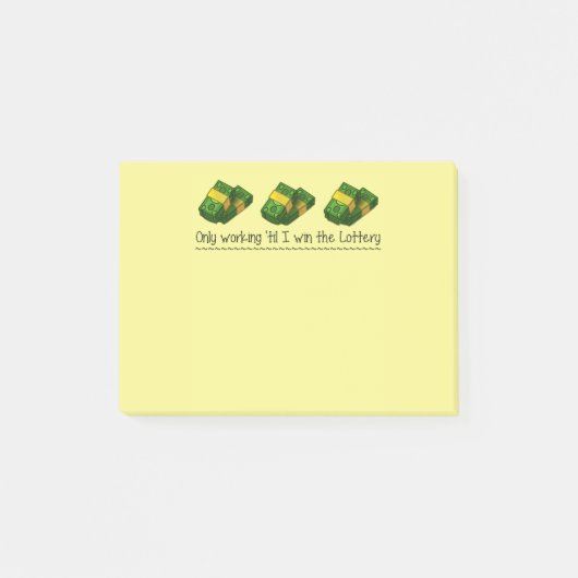 Post-Itanmerkungen: Nur arbeitend, bis ich die Post-it Klebezettel (Vorderseite)