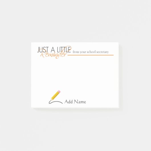 Post-Itanmerkungen Schulsekretär-individueller Post-it Klebezettel (Vorderseite)