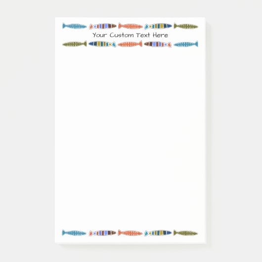 Post-Itanmerkungen Text des Fisch-Musters Post-it Klebezettel (Vorderseite)
