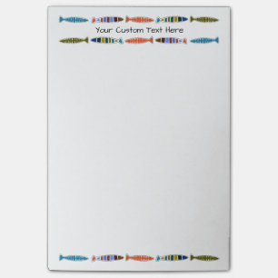 Post-Itanmerkungen Text des Fisch-Musters Post-it Klebezettel