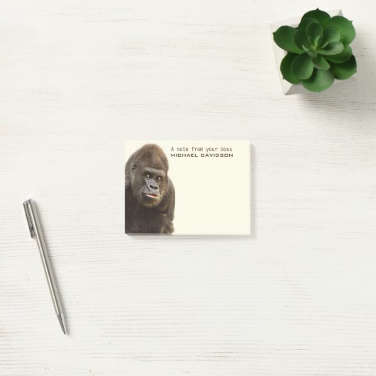 Post-Itanmerkungen Text des lustigen Gorillas Post-it Klebezettel (Büro)