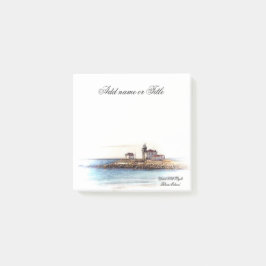 Post-Itanmerkungen Uhr-Hügel-Leuchtturm Rhode Post-it Klebezettel