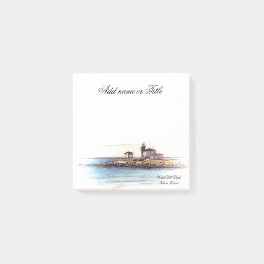 Post-Itanmerkungen Uhr-Hügel-Leuchtturm Rhode Post-it Klebezettel (Vorderseite)