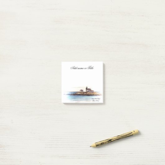 Post-Itanmerkungen Uhr-Hügel-Leuchtturm Rhode Post-it Klebezettel (Auf Schreibtisch)