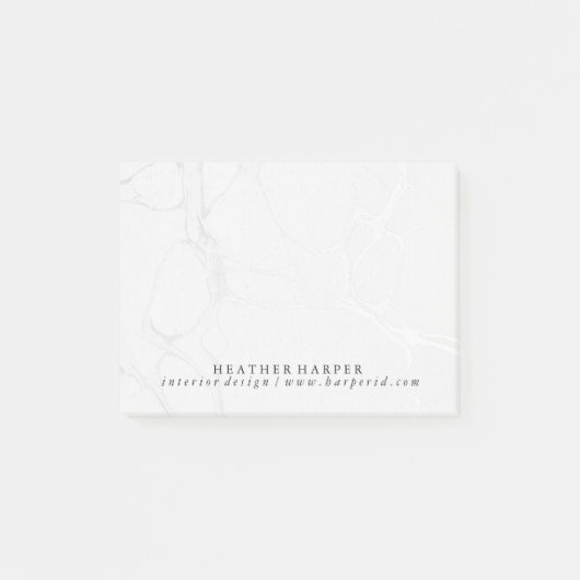 Post-Itanmerkungs-Notizblock - silberner Marmor Post-it Klebezettel (Vorderseite)