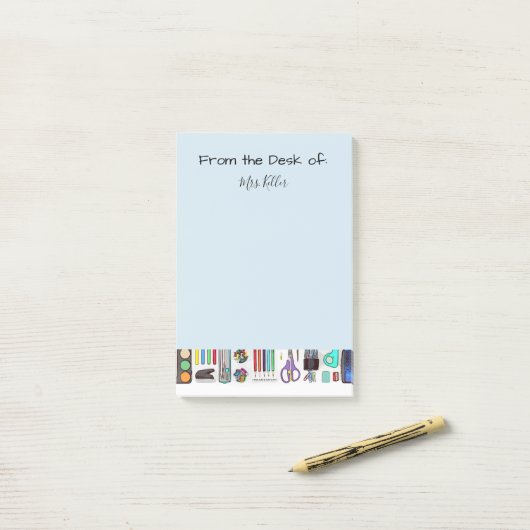 Post-Itanmerkungslehrer Post-it Klebezettel (Auf Schreibtisch)