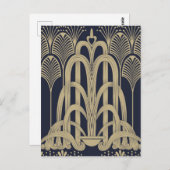 POST-Karte für den Springbrunnen aus Blaustahl Postkarte (Vorne/Hinten)