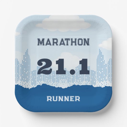 Post Marathon Race Party Pappteller (Vorderseite)
