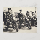 Post Master General Motorräder 1950er B&W Foto Postkarte (Vorderseite)
