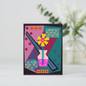 Post Modern Mod Blumen Postkarte (Stehend Vorderseite)
