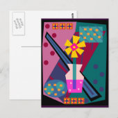 Post Modern Mod Blumen Postkarte (Vorne/Hinten)