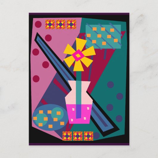 Post Modern Mod Blumen Postkarte (Vorderseite)