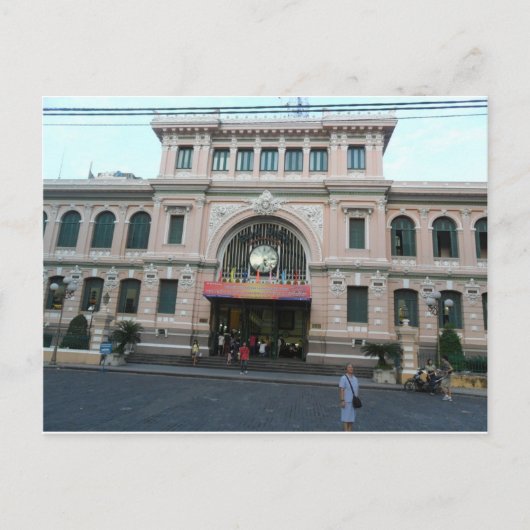 Post Office Gebäude in Ho Chi Minh, Vietnam Postkarte (Vorderseite)