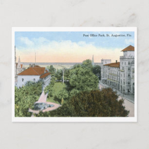 Post Office Park, St. Augustine FL Vintage Postkarte