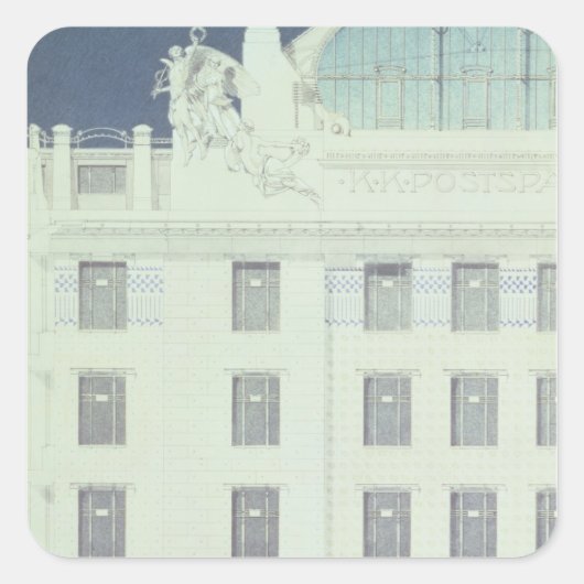 Post Office Savings Bank, Wien Quadratischer Aufkleber (Vorderseite)