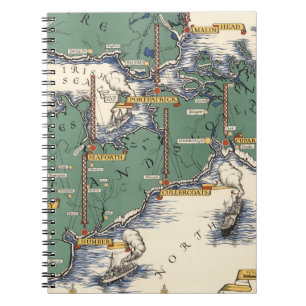 Post Office Wireless Stations Map, Großbritannien Notizblock