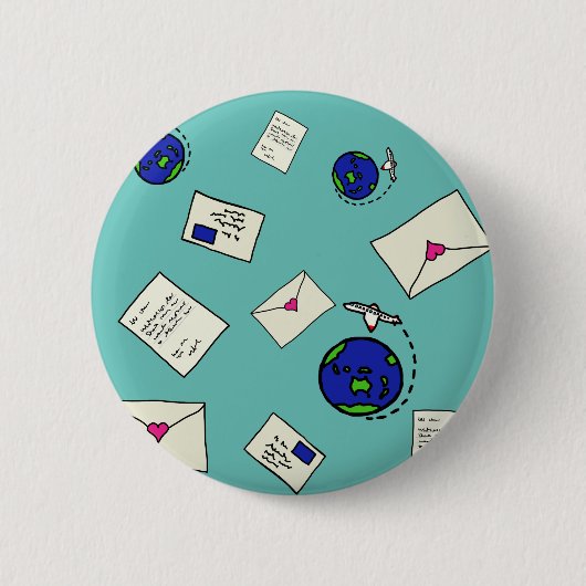Post rund um die Welt Button (Vorderseite)