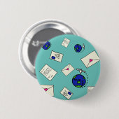 Post rund um die Welt Button (Vorne & Hinten)